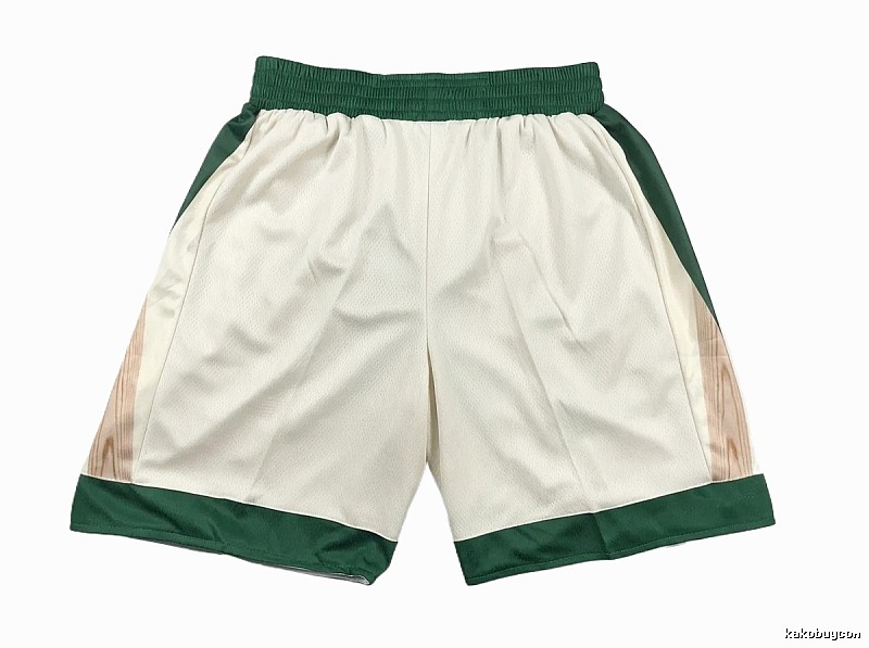 Tatum retro-style white and green shorts