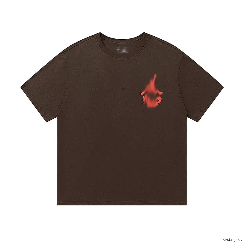 Travis Scott Easy Match Graphic T-shirt Brown Travis Scott for Leisure Wear