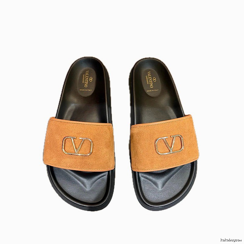 Valentino V-logo Affordable Luxury Style Camel Slide Sandals
