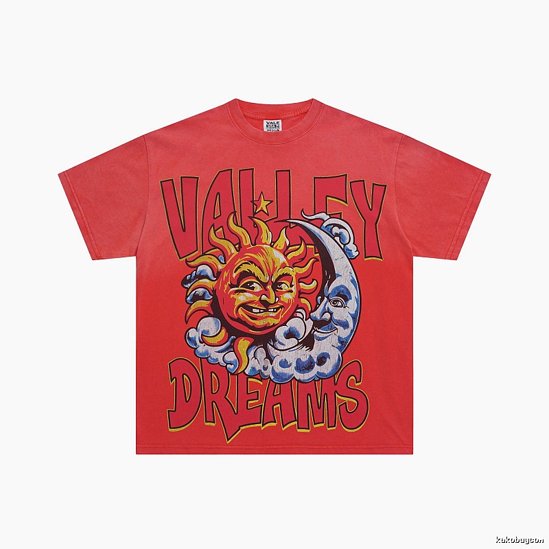 Valley Sun & Moon Vintage Red Short-sleeve T-shirt