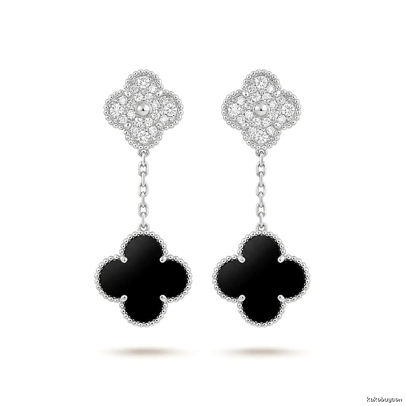 Van Cleef & Arpels Alhambra Black Onyx Earrings