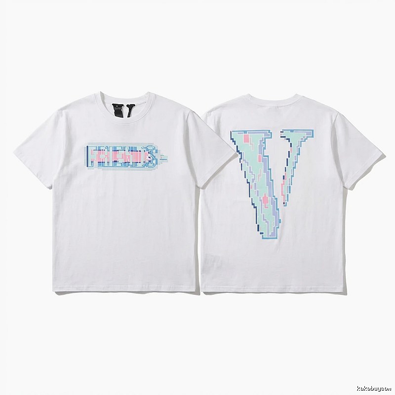 Vlone pixel - style white T - shirt