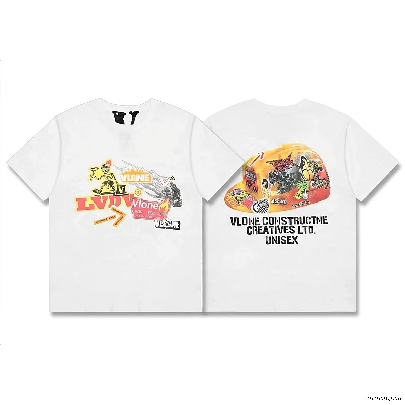 Vlone printed trendy white T-shirt