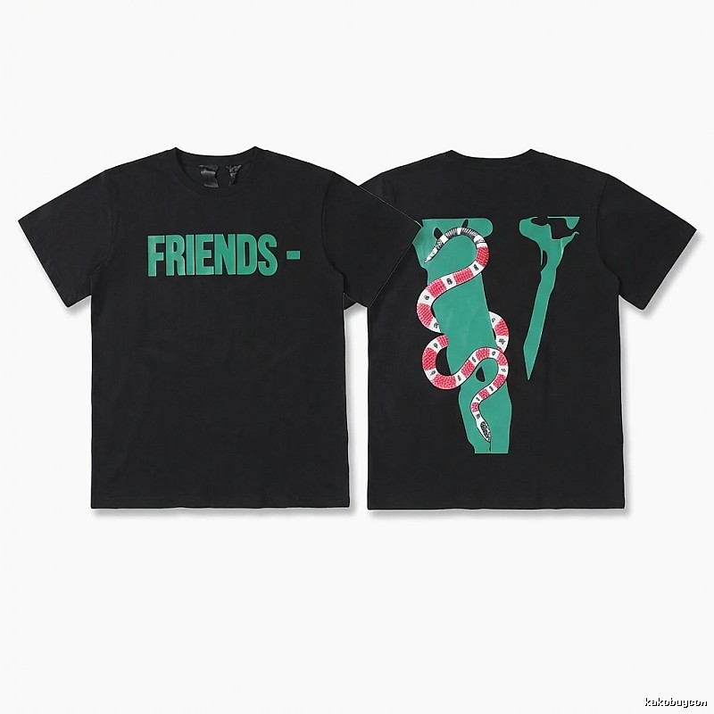 Vlone Snake Print Style Black T-shirt